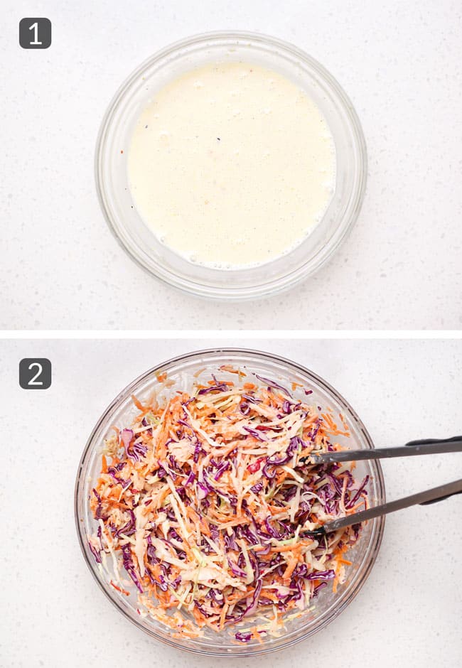 step photos for making apple coleslaw