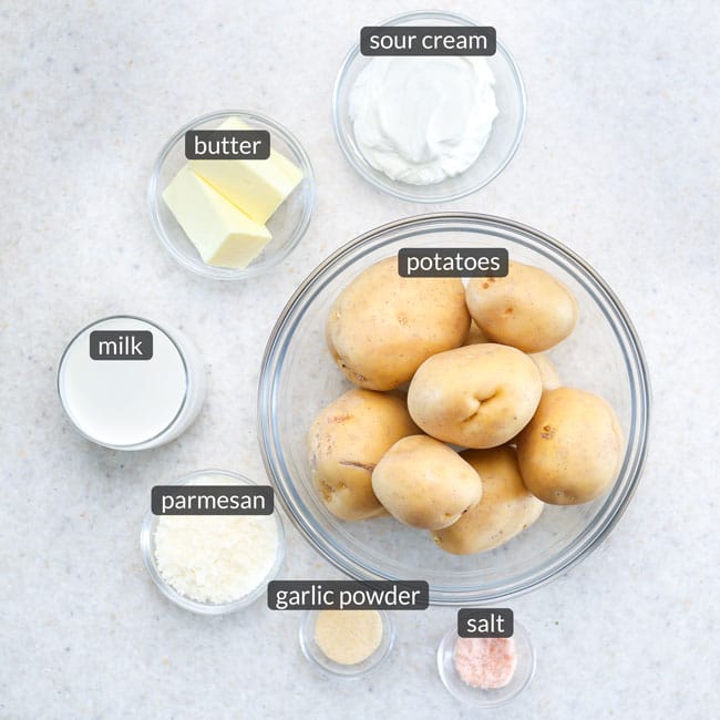 ingredients for brown butter mashed potatoes