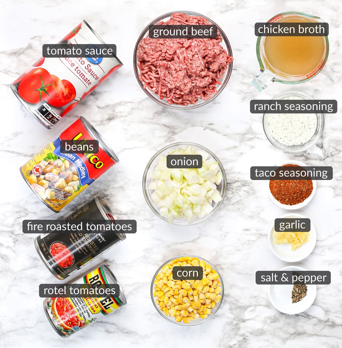 ingredients in taco soup
