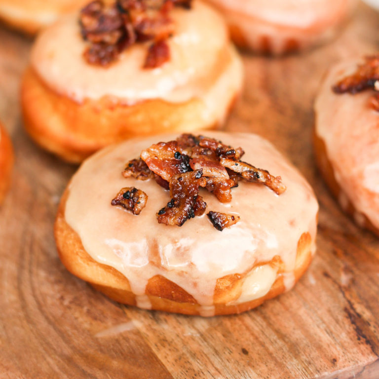 Maple Bacon Donuts Mess in the Kitchen