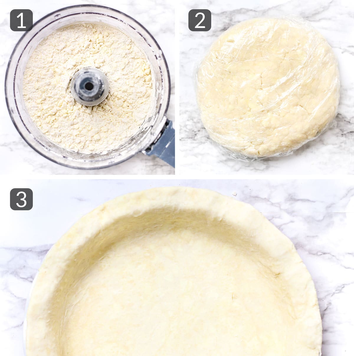 step photos showing how to make all butter pie crust