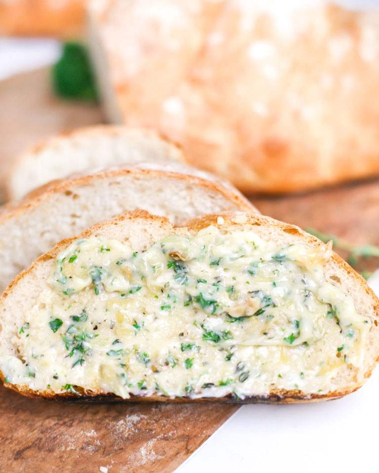 Roasted Garlic Compound Butter Mess in the Kitchen