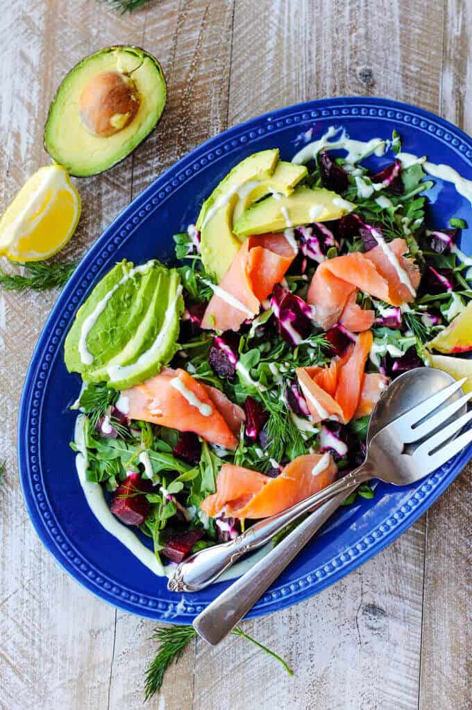 Smoked Salmon and Roasted Beets Salad