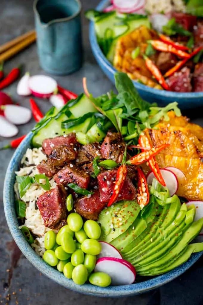 Seared Steak Poke Bowl