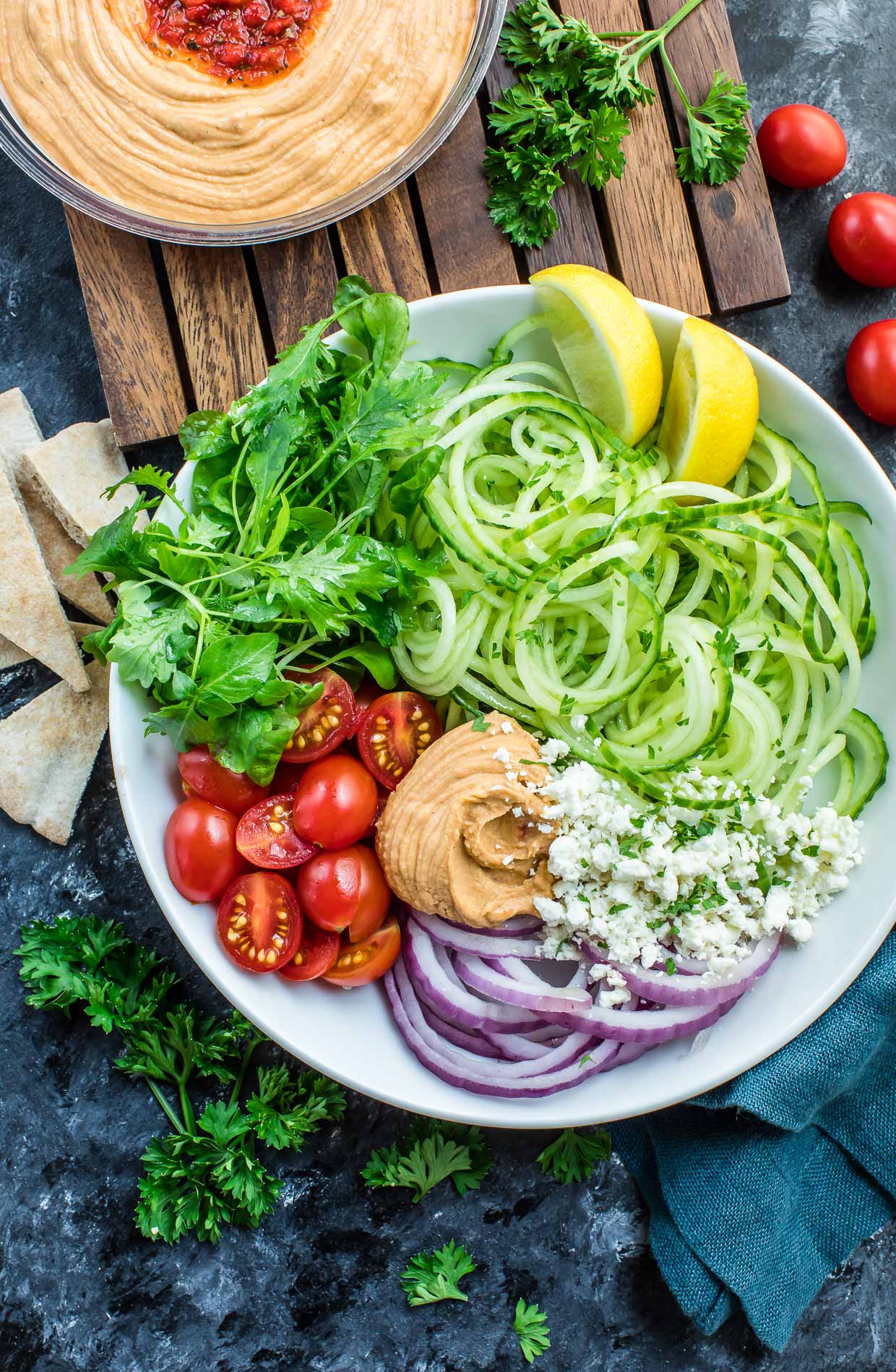 Greek Spiralized Cucumber Salad